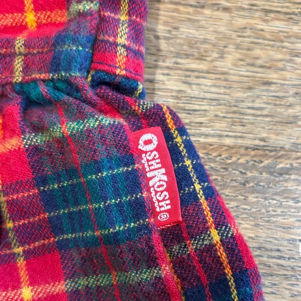 Vintage OshKosh B'gosh Flannel Red and Green Plaid Jumper Size 3T - Picture 6 of 10